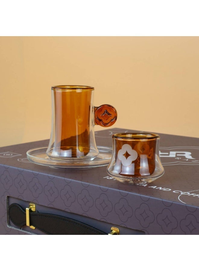 Raz طقم أكواب الشاي والقهوة من أكسيس - تصميم عصري بجدار مزدوج - علبة هدايا - Image 2